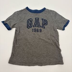 GAP Kids Gray Tee with Blue Trim